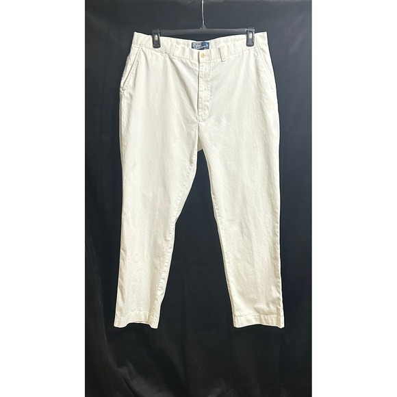 Polo Ralph Lauren Prospect Pant Mens White Cotton Chino Flat Front Size 38x32